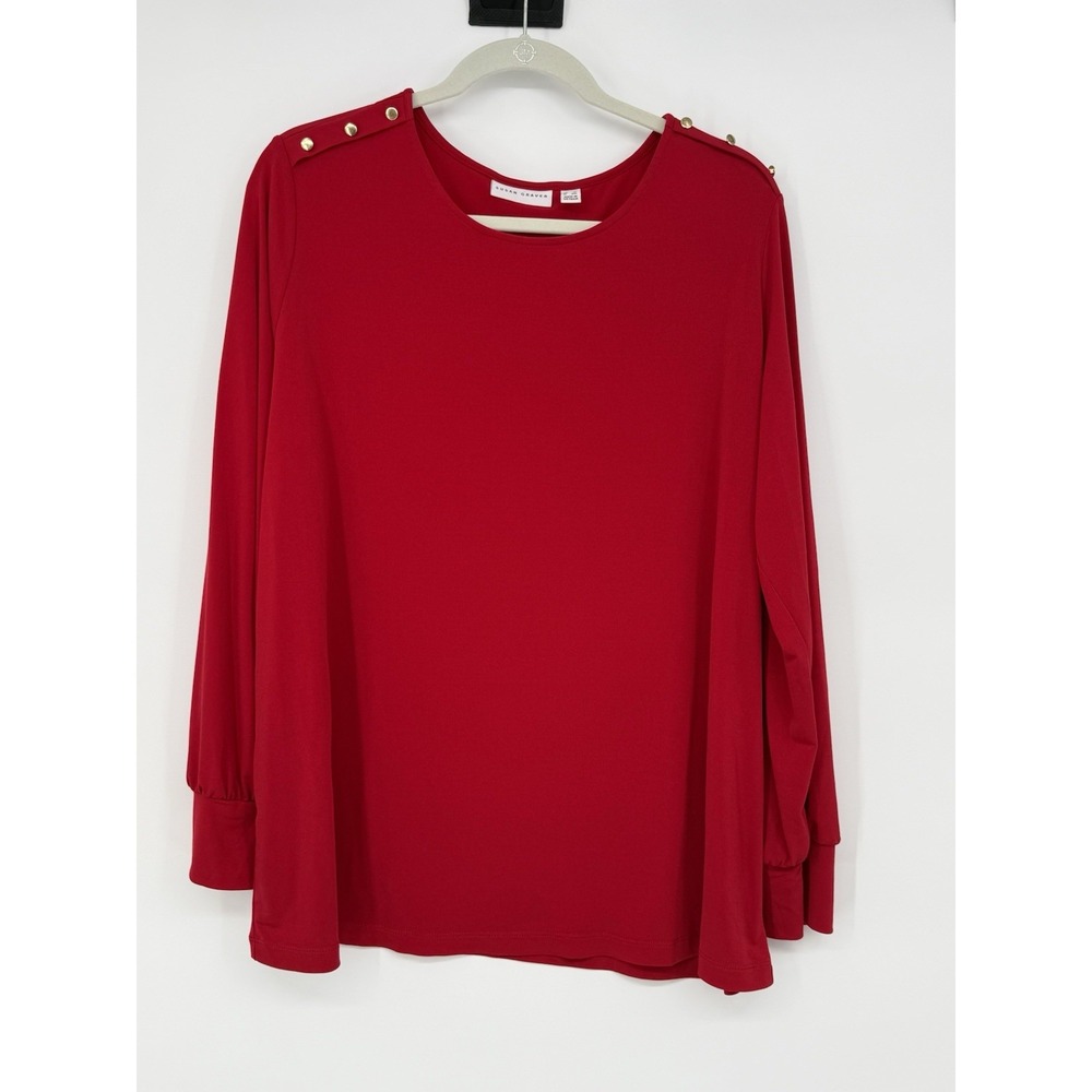 Susan Graver Women's Liquid Knit Long Sleeve Top 1X